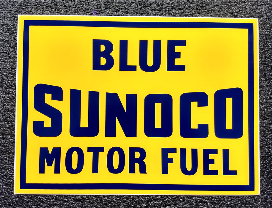 BLUE SUNOCO MOTOR FUEL DECAL 13" X 9.5"