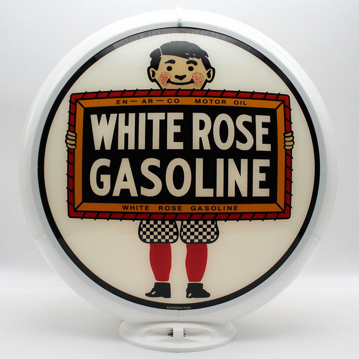 WHITE ROSE BOY GASOLINE 13.5" Glass Face