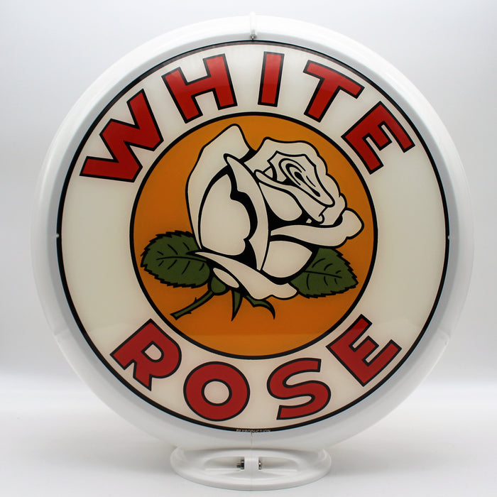 WHITE ROSE FLOWER 13.5" Ad Globe