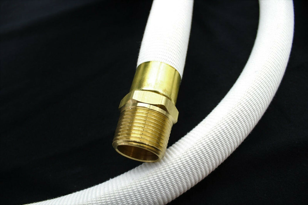White Cloth Gas Pump Hose with BRASS ENDS - Free Shipping!!