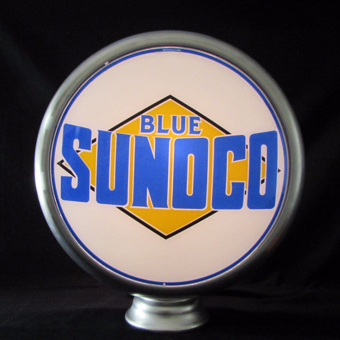 SUNOCO BLUE pre-1941 Black Diamond 15" Ad Globe