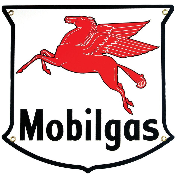 MOBILGAS die-cut Porcelain Sign