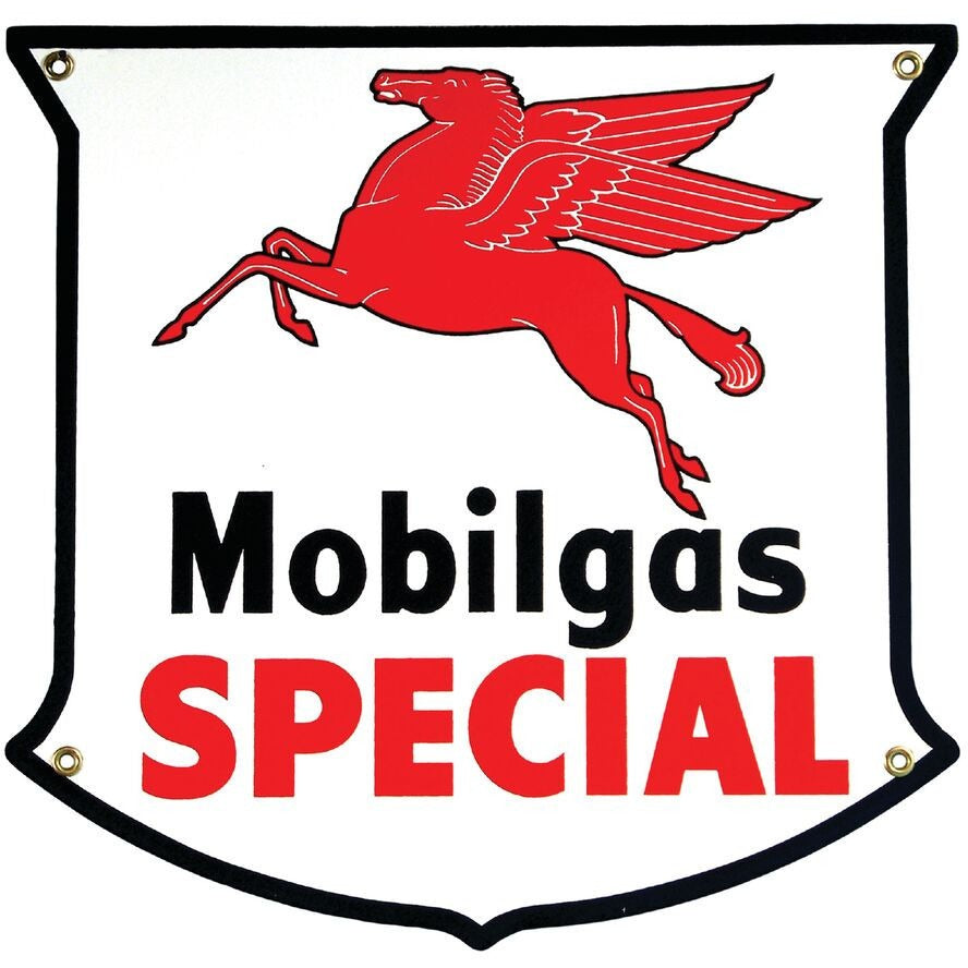 MOBILGAS SPECIAL die-cut Porcelain Sign — PERGL