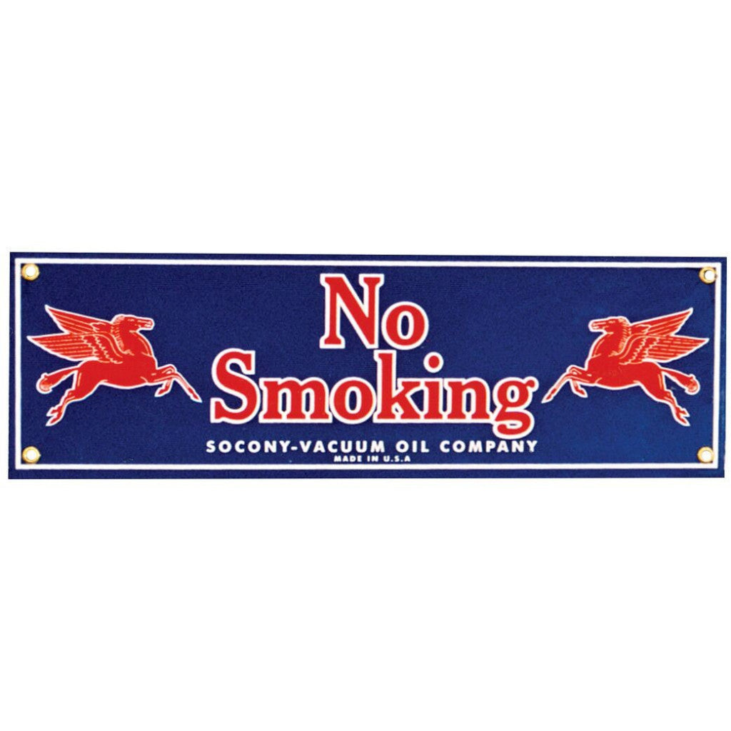 MOBIL NO SMOKING Porcelain Sign — PERGL