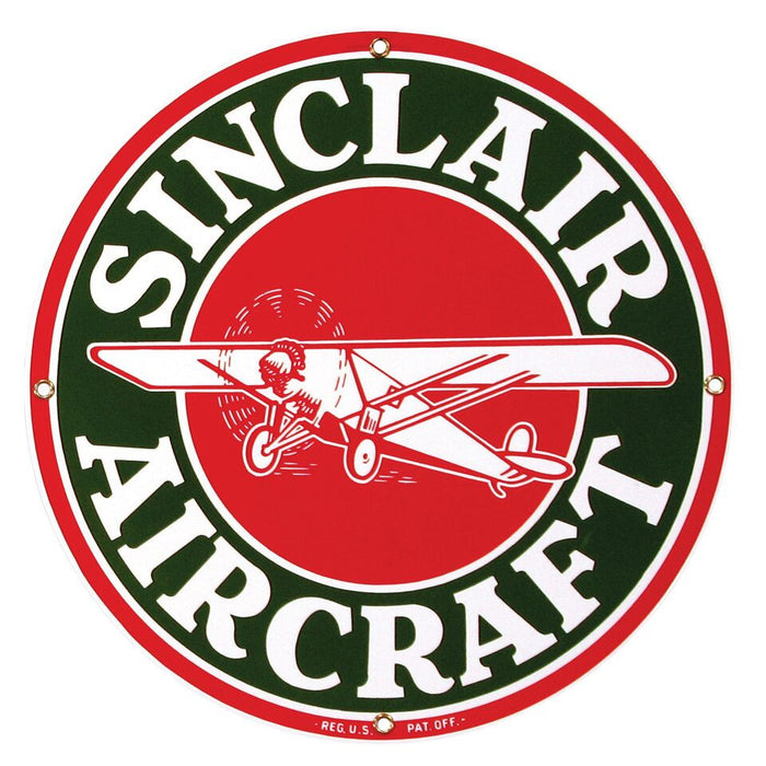 SINCLAIR AIRCRAFT 12" Porcelain Sign - FREE SHIPPING!!