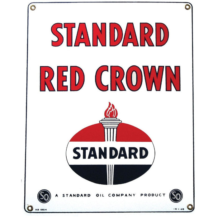 STANDARD RED CROWN die-cut Porcelain Sign